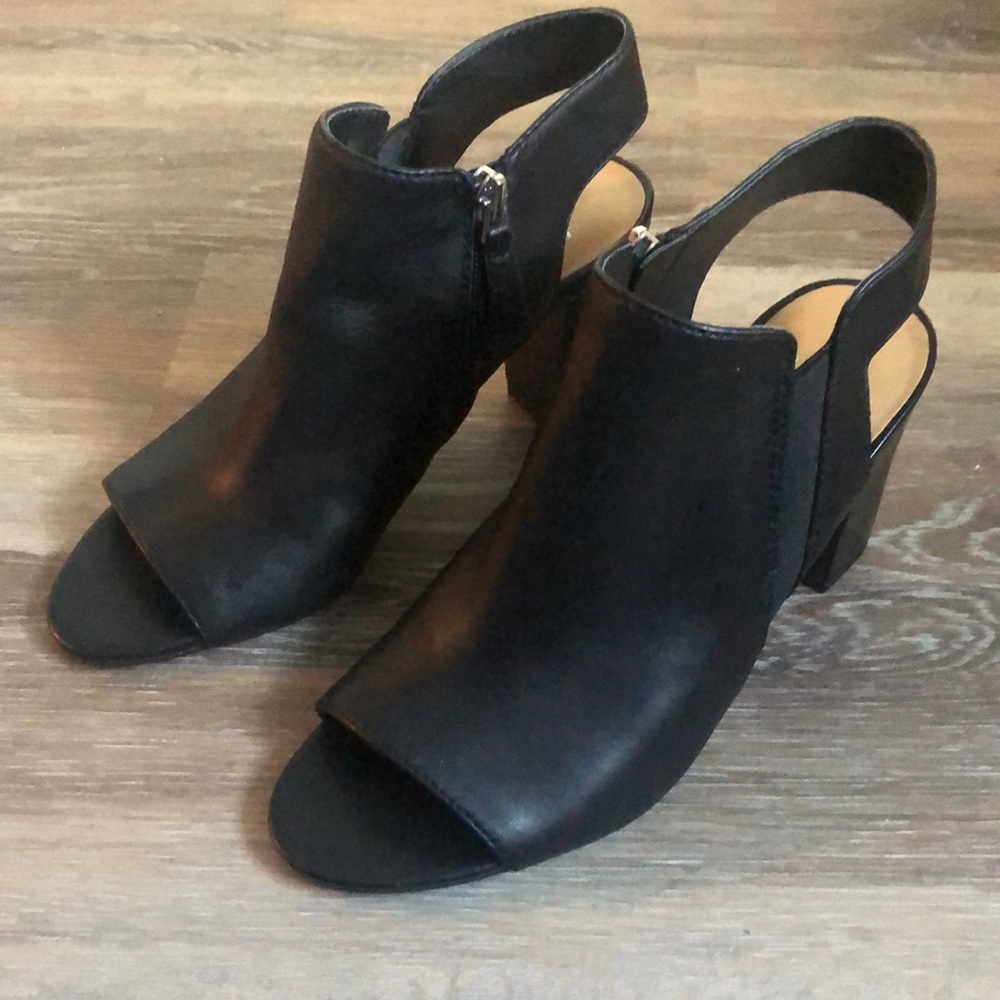 Black Peep Toe Heels